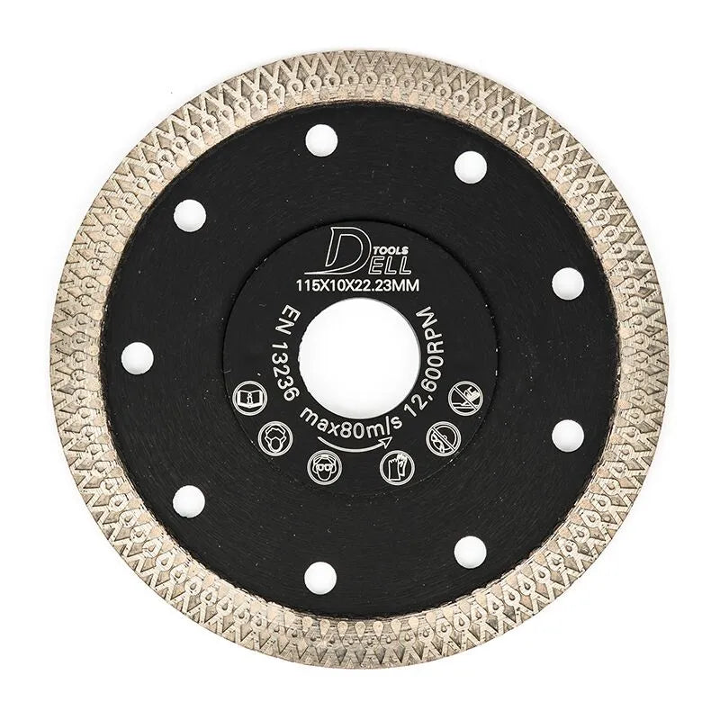 Diamond cutting disc Dell tools X-Turbo 115mm. Porcelain stoneware